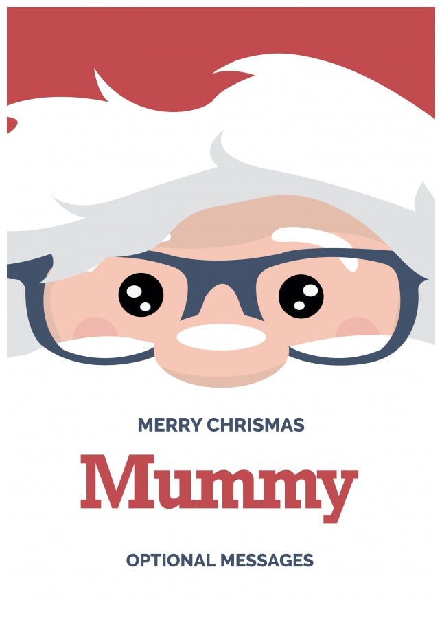 Fun Mummy Christmas Card - Cute Santa Glasses