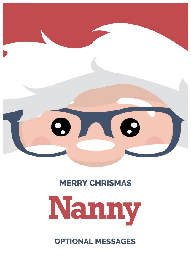 Fun Nanny Christmas Card - Cute Santa Glasses