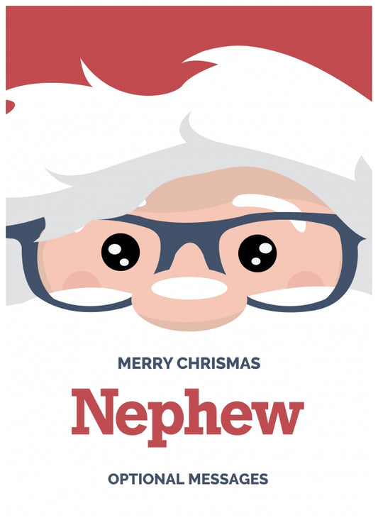 Fun Nephew Christmas Card - Cute Santa Glasses