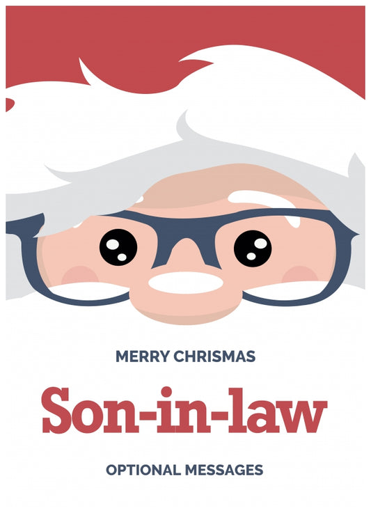 Fun Son-in-law Christmas Card - Cute Santa Glasses