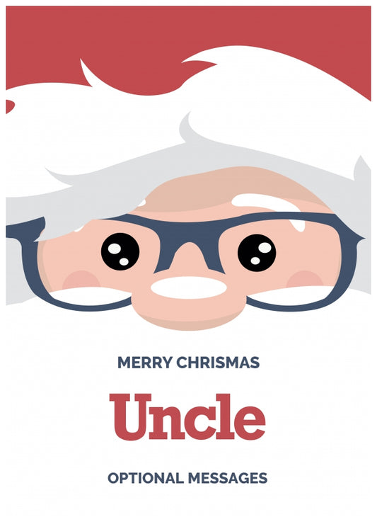 Fun Uncle Christmas Card - Cute Santa Glasses