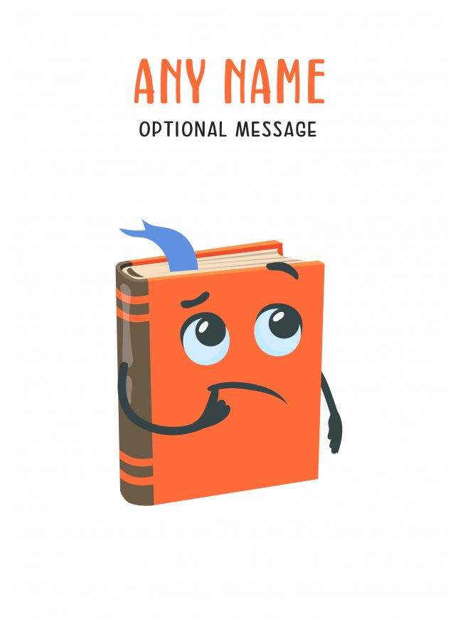 Personalised Card for Teachers (School Book Character)