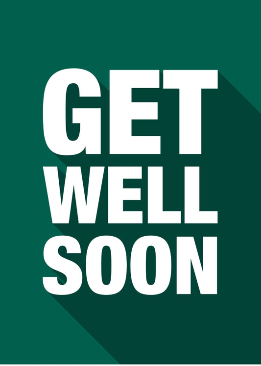 Get Well Soon Cards for Men and Women - Green Shadow Speedy Recovery Card