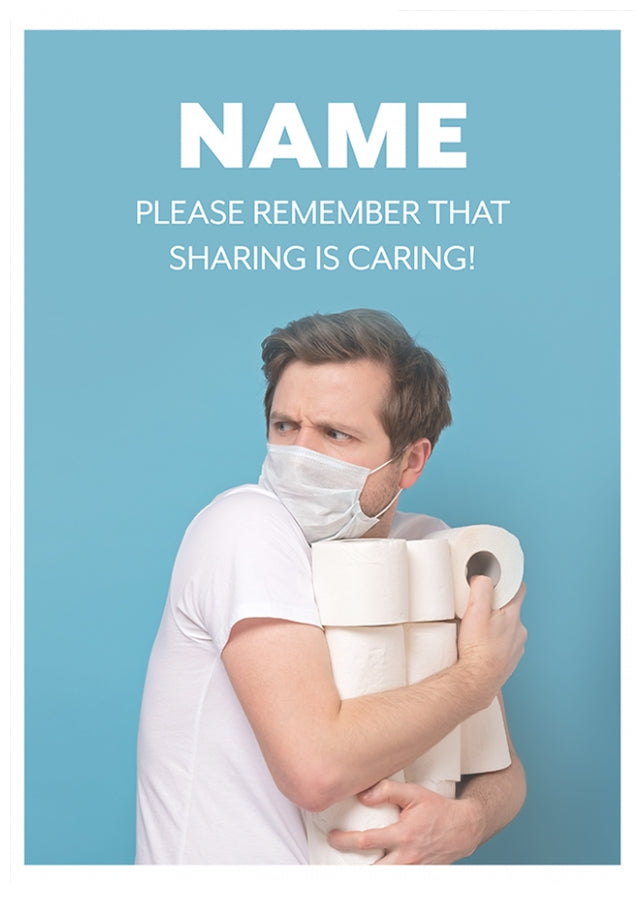 Personalised Sharing is Caring Card