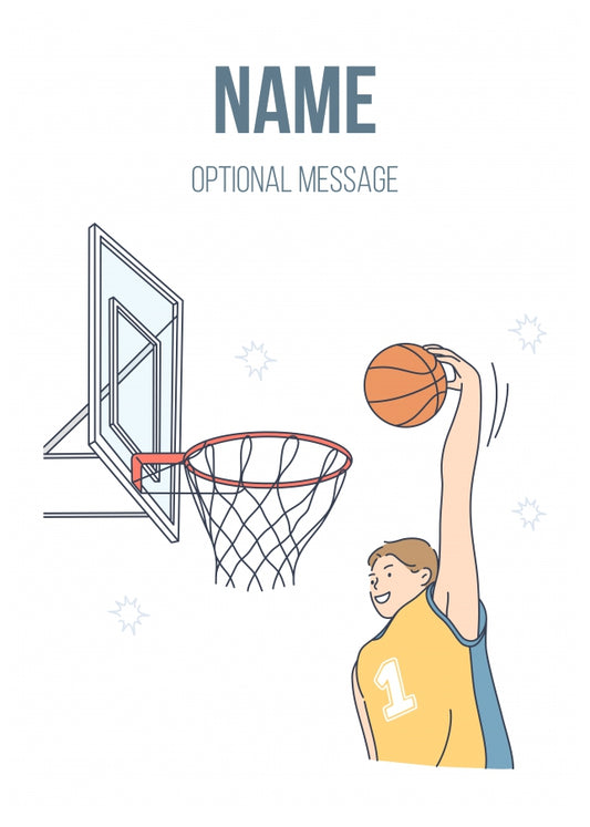 Basketball Greetings Card - Slam Dunk!