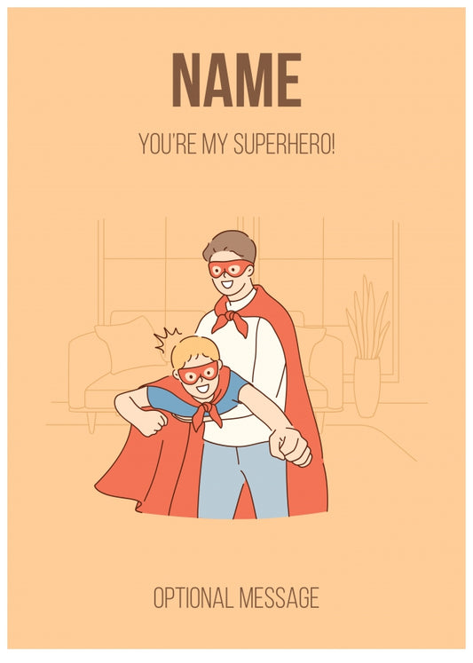 Personalised Birthday Cards for Dad from Son - You're my Superhero