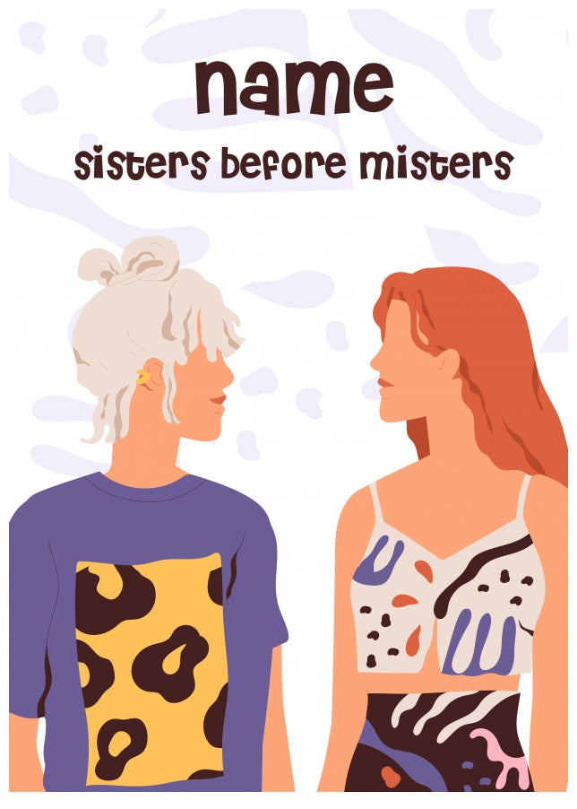 Sisters Before Misters Galentine's Day Card - Special Friend Birthday Card Female