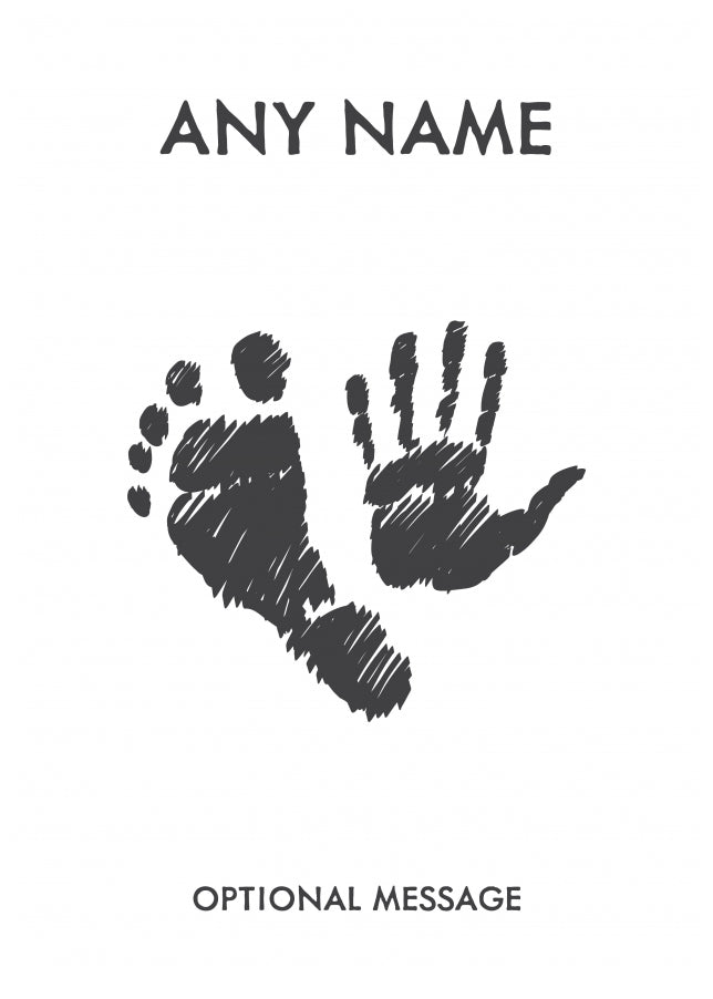 Personalised New Baby Cards - Foot and Hand Prints