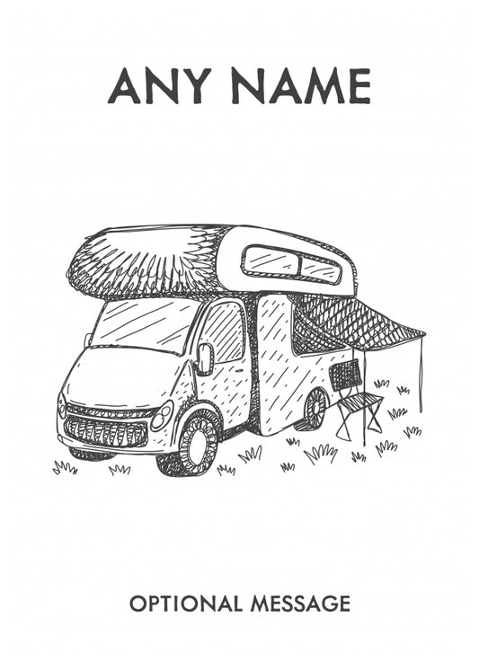 Campervan Greetings Card - Sketch