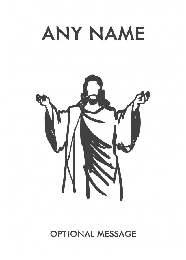 Personalised Religious Cards - God Sketch