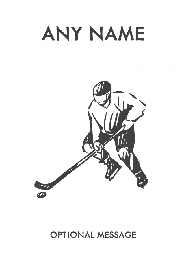 Ice Hockey Greetings Card - Sketch