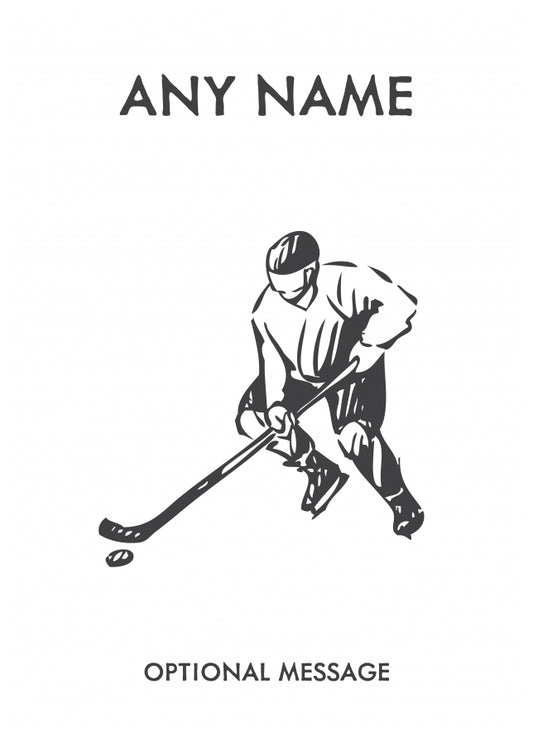 Ice Hockey Greetings Card - Sketch