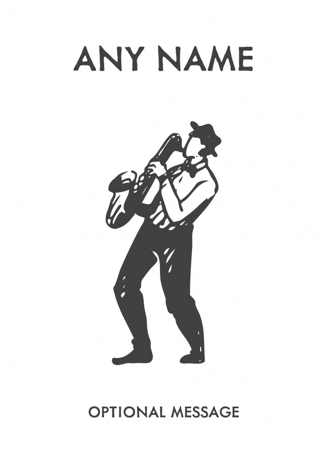 Musician Greetings Card - Saxophone Player