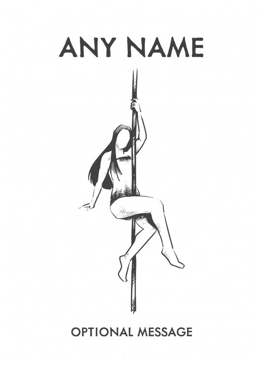 Pole Dancer Greetings Card for Her