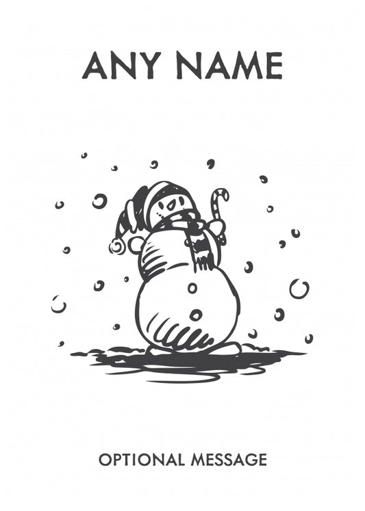 Personalised Snowman Christmas Card - Sketch