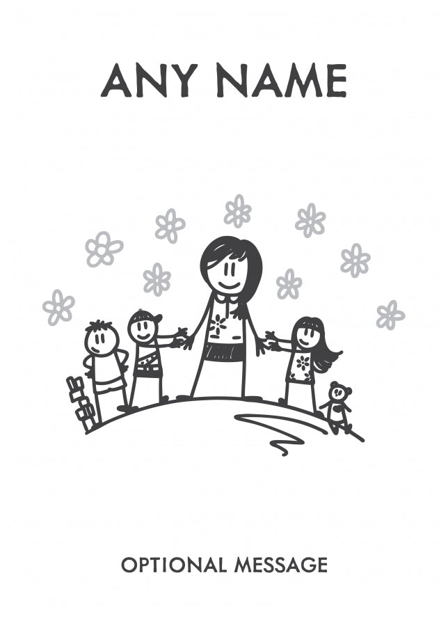 Personalised Card for Teachers (With Kids Sketch)