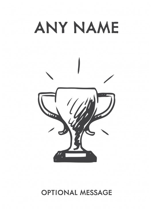 Personalised Congratulations Cards - Sketch Trophy