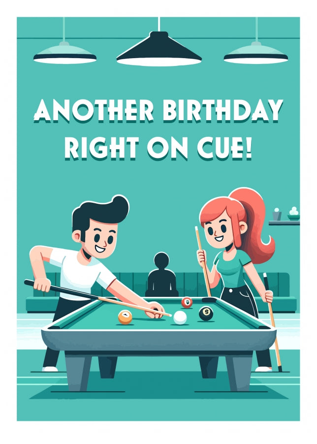 Snooker Birthday Card - Funny Birthday Cards for Men Right on Cue!