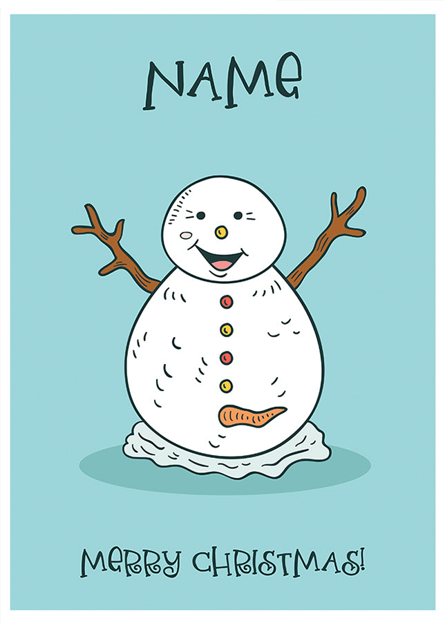 Personalised Christmas Card - Snowman with Wrong Carrot