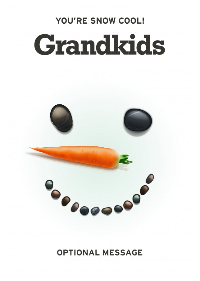 Funny Snowman Christmas Card for AuntieGrandkids