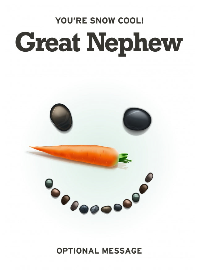 Funny Snowman Christmas Card for AuntieGreat Nephew