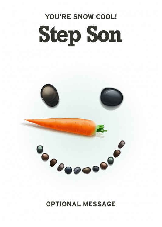 Funny Snowman Christmas Card for AuntieStep Son