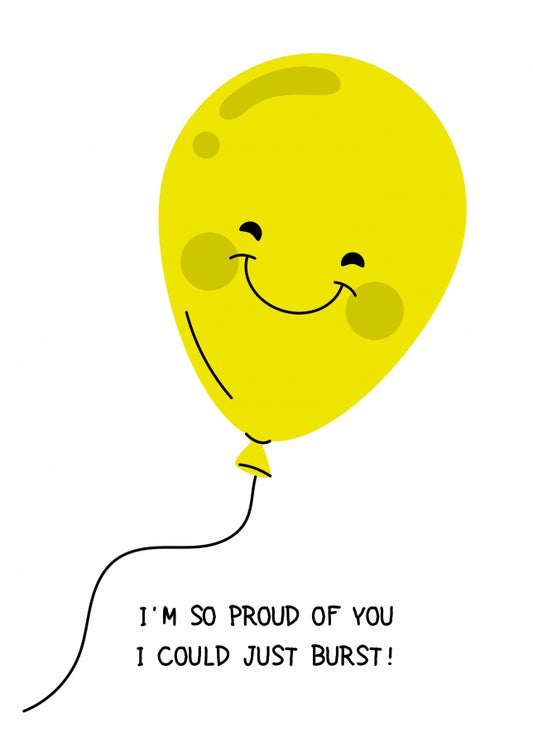 I'm So Proud of You Card for Son Daughter Grandson Granddaughter - Balloon Burst