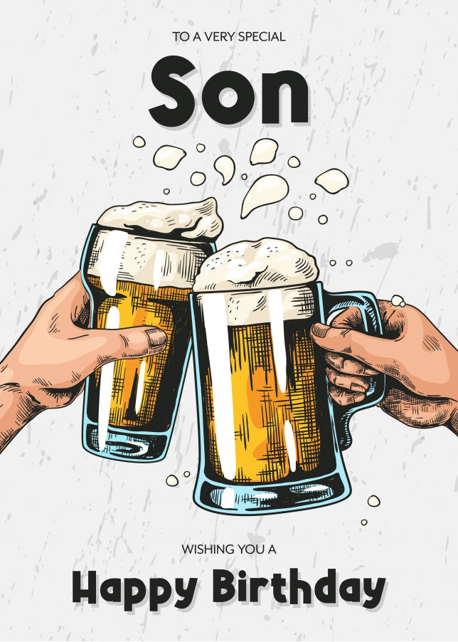 Son Birthday Card Adult - Share a Beer - Son Birthday Cards for Men