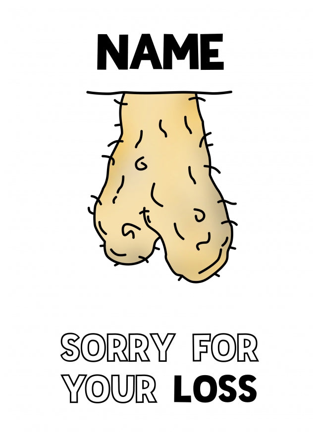 Personalised Get Well Cards for Men - Vasectomy - Sorry for your Loss