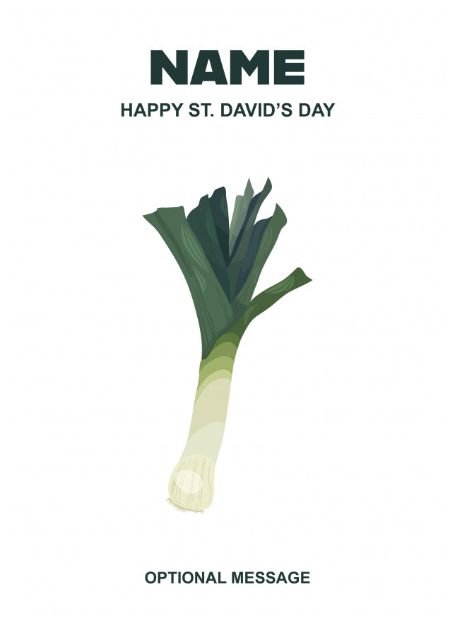 Happy St. David's Day Card for Family and Friends - Traditional Leeks