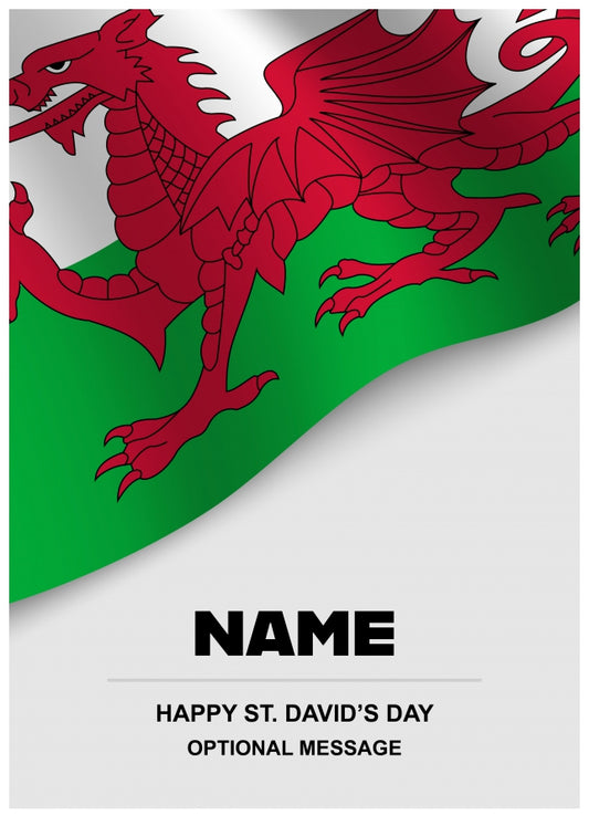 Welsh Flag St. David's Day Card for Friends & Family - Traditional Greetings Cards