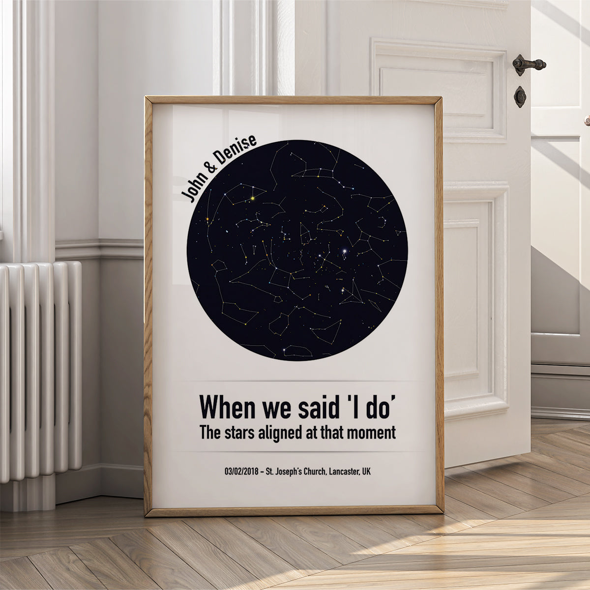 Custom Star Map Poster - Wedding Day Constellations Wall Art Print - {VARIATION}