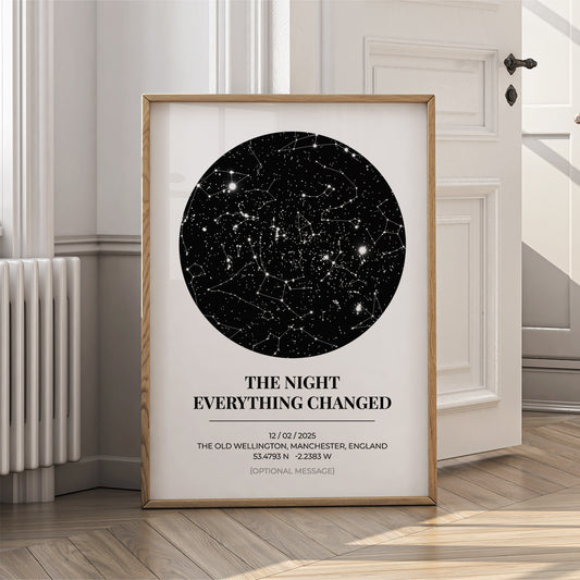 Custom Star Map Print - Round Shaped Night Sky Print - {VARIATION}