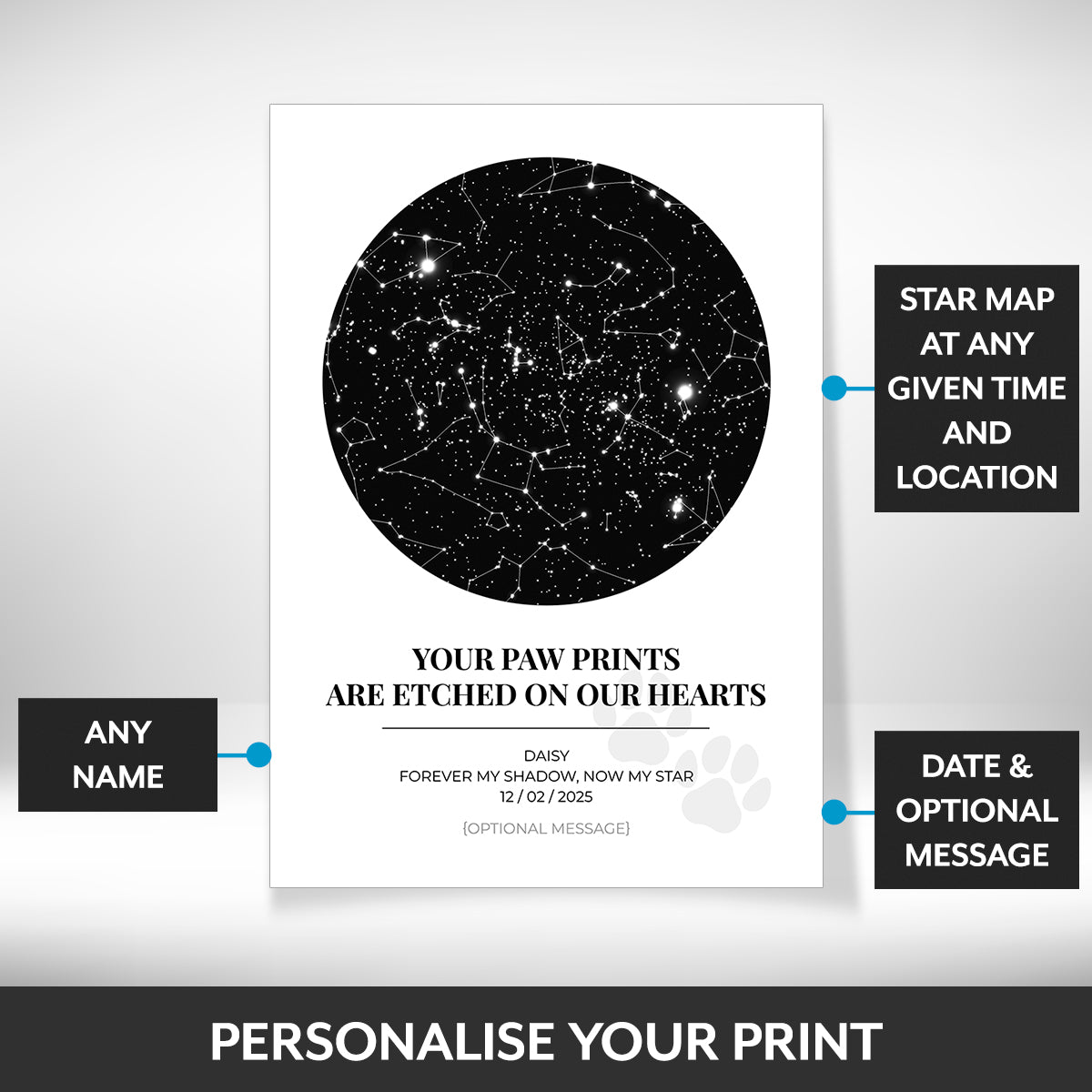 What can be personalised on this personalised sympathy gifts