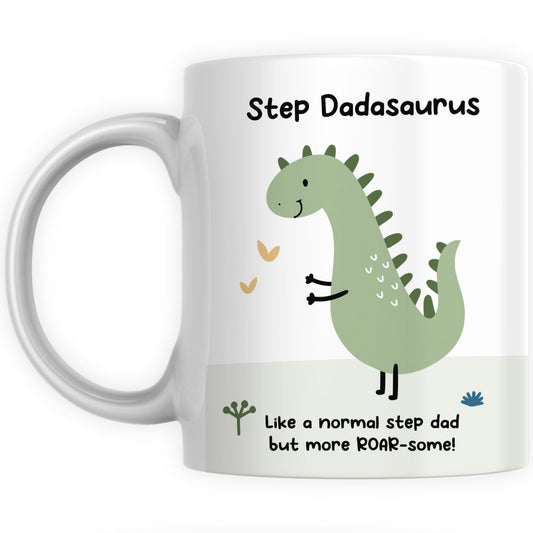 Personalised Step Dadasaurus Coffee Mug Gift - Step Dad Gifts for Birthday or Christmas