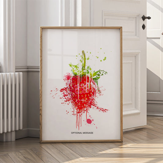 Kitchen Wall Art Decor - Red Strawberry - Fruit Food - {VARIATION}