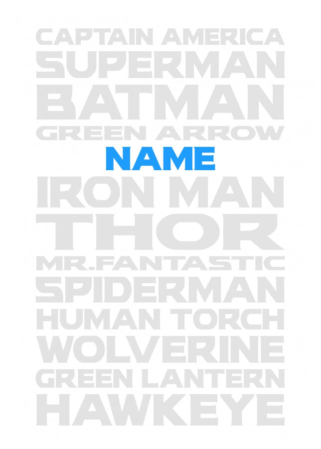 Personalised Superhero List Card