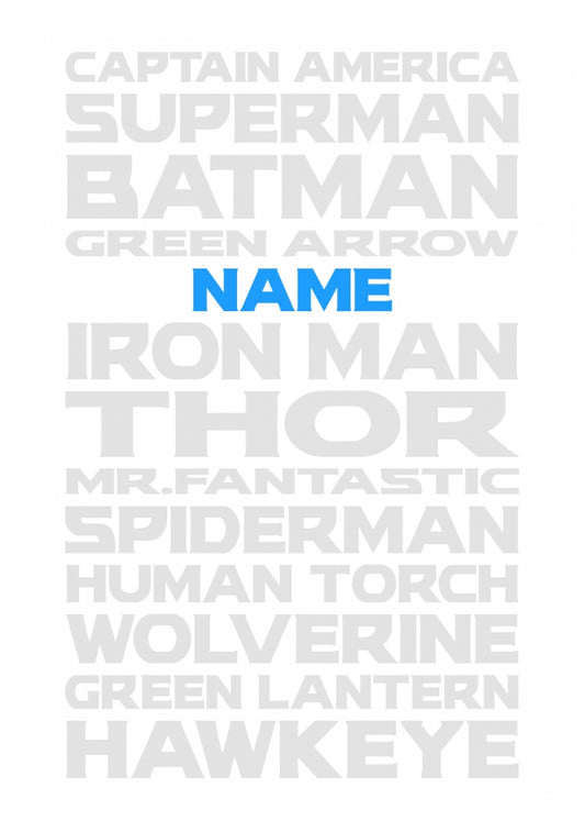 Personalised Superhero List Card