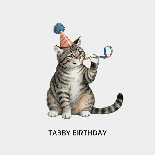 Funny Cat Birthday Card - Tabby Birthday Cards for Women