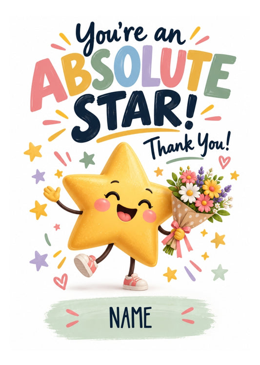 Thank You Card Absolute Star