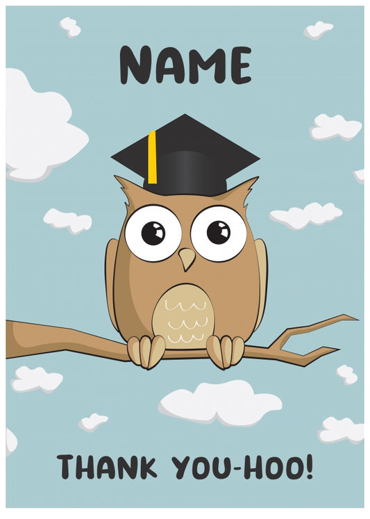 Personalised Thank You Teacher Card - Thank You-Hoo (Owl)