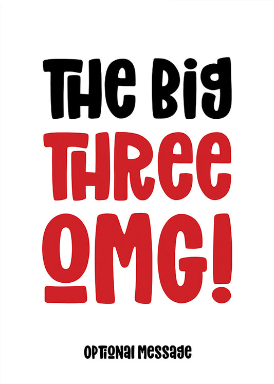 The Big OMG! Funny 30th Birthday Card for Friends