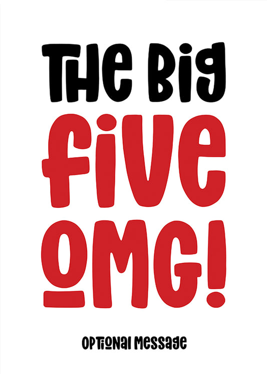 The Big OMG! Funny 50th Birthday Card for Friends