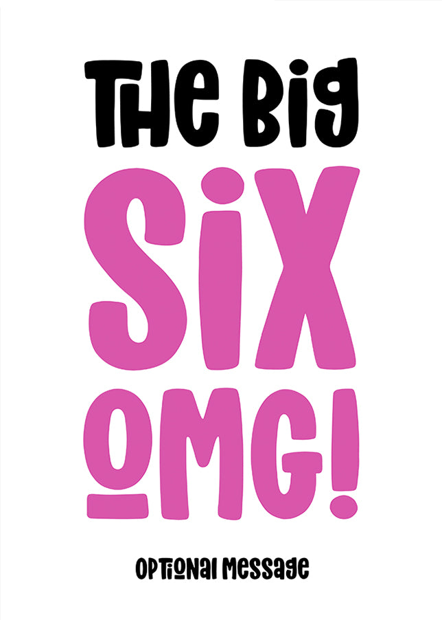 pink 60 : The Big OMG! Birthday Card