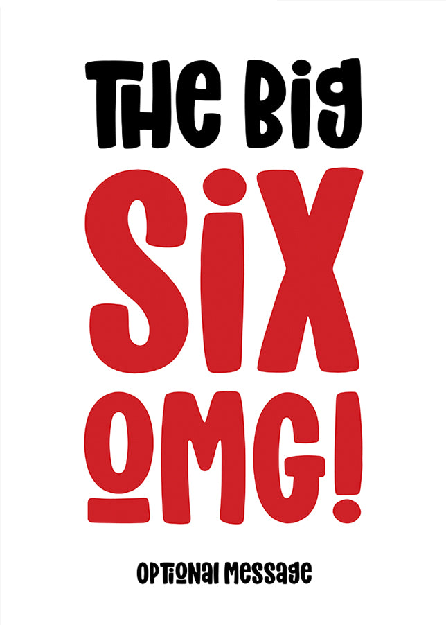 red 60 : The Big OMG! Birthday Card