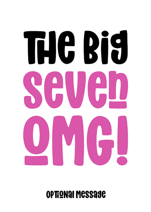 pink 70 : The Big OMG! Birthday Card