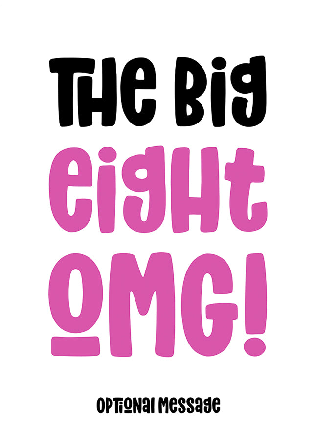 pink 80 : The Big OMG! Birthday Card