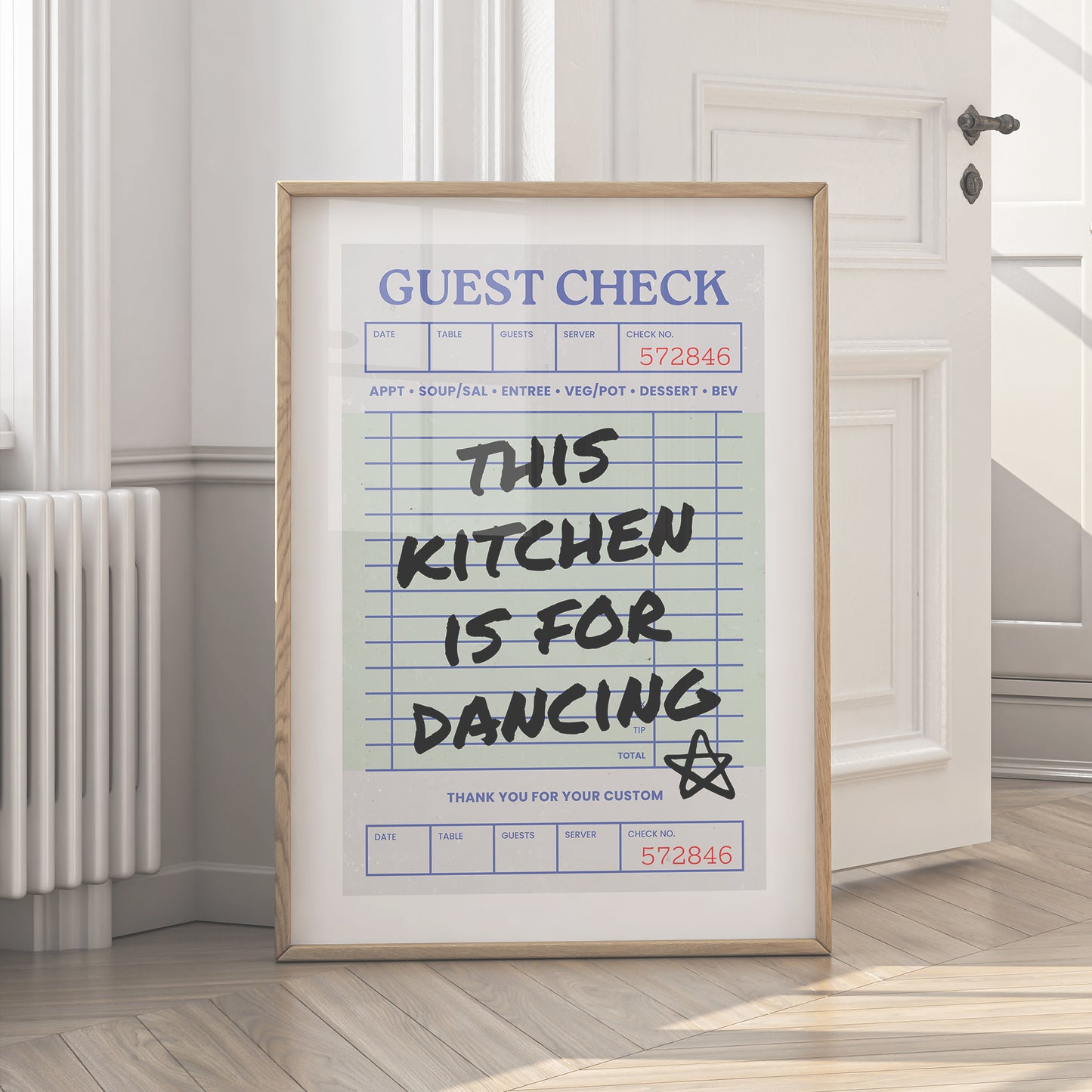 This Kitchen Is for Dancing Print - Guest Check - Digital Download