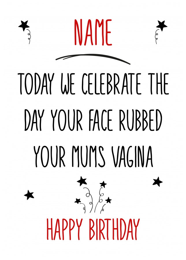 Personalised Today We Celebrate Birthday Card