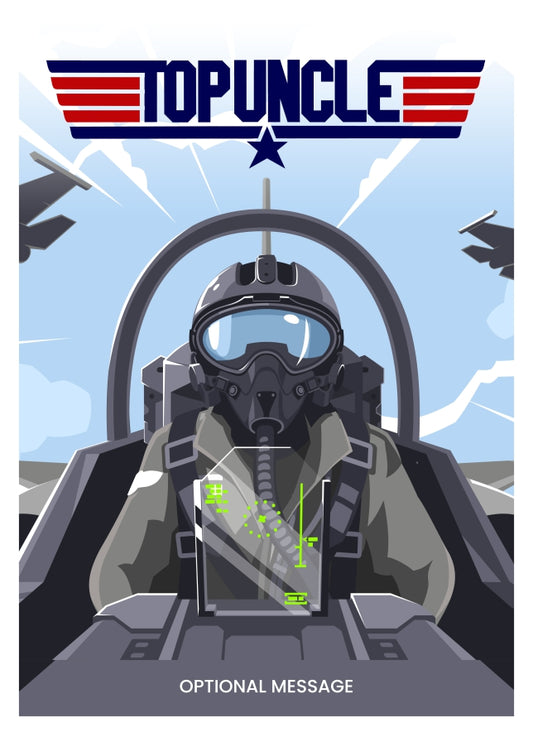 Happy Father's Day Card for Uncle - Top Gun Maverick Style